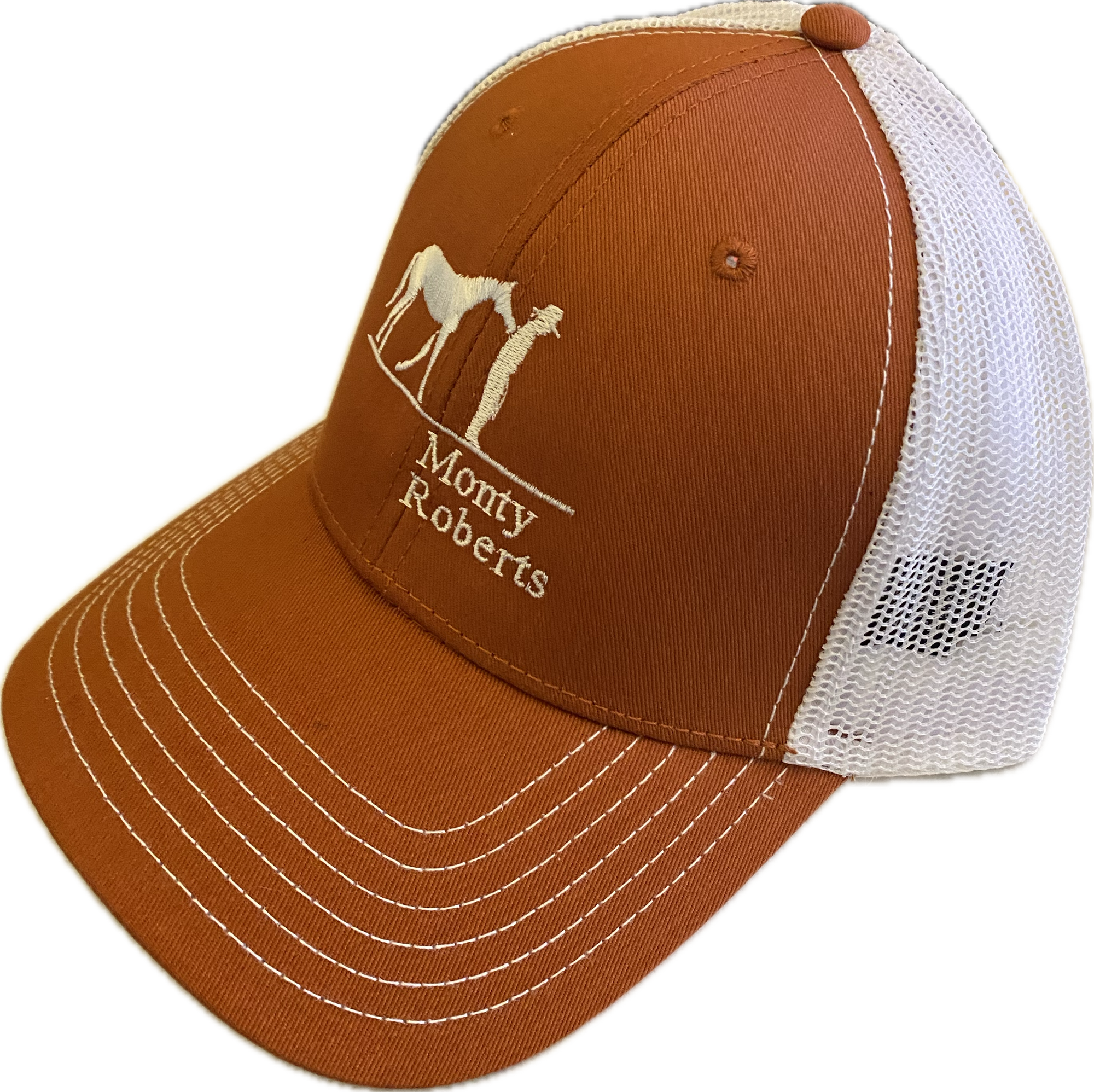 BURNT SIENNA MATTE CAP WITH SILVER MONTY ROBERTS LOGO