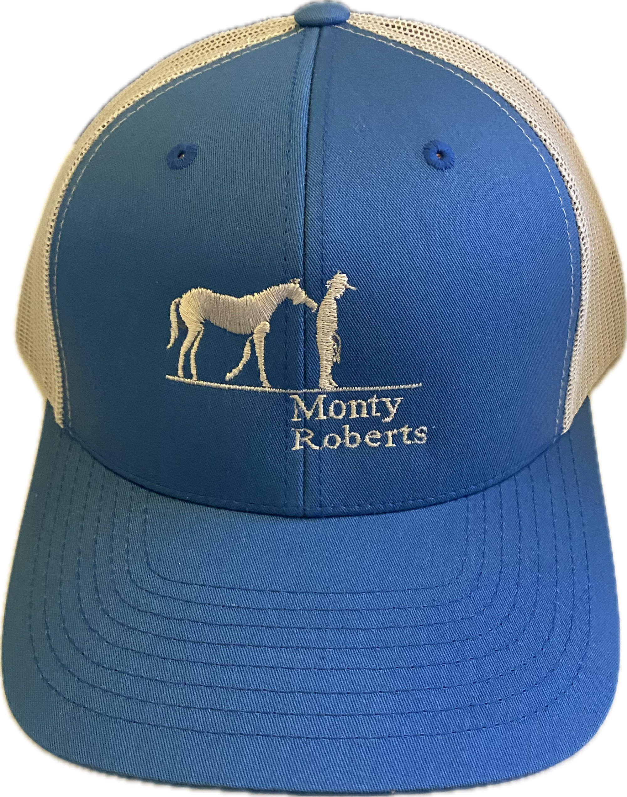CALM BLUE MATTE CAP WITH SILVER MONTY ROBERTS LOGO