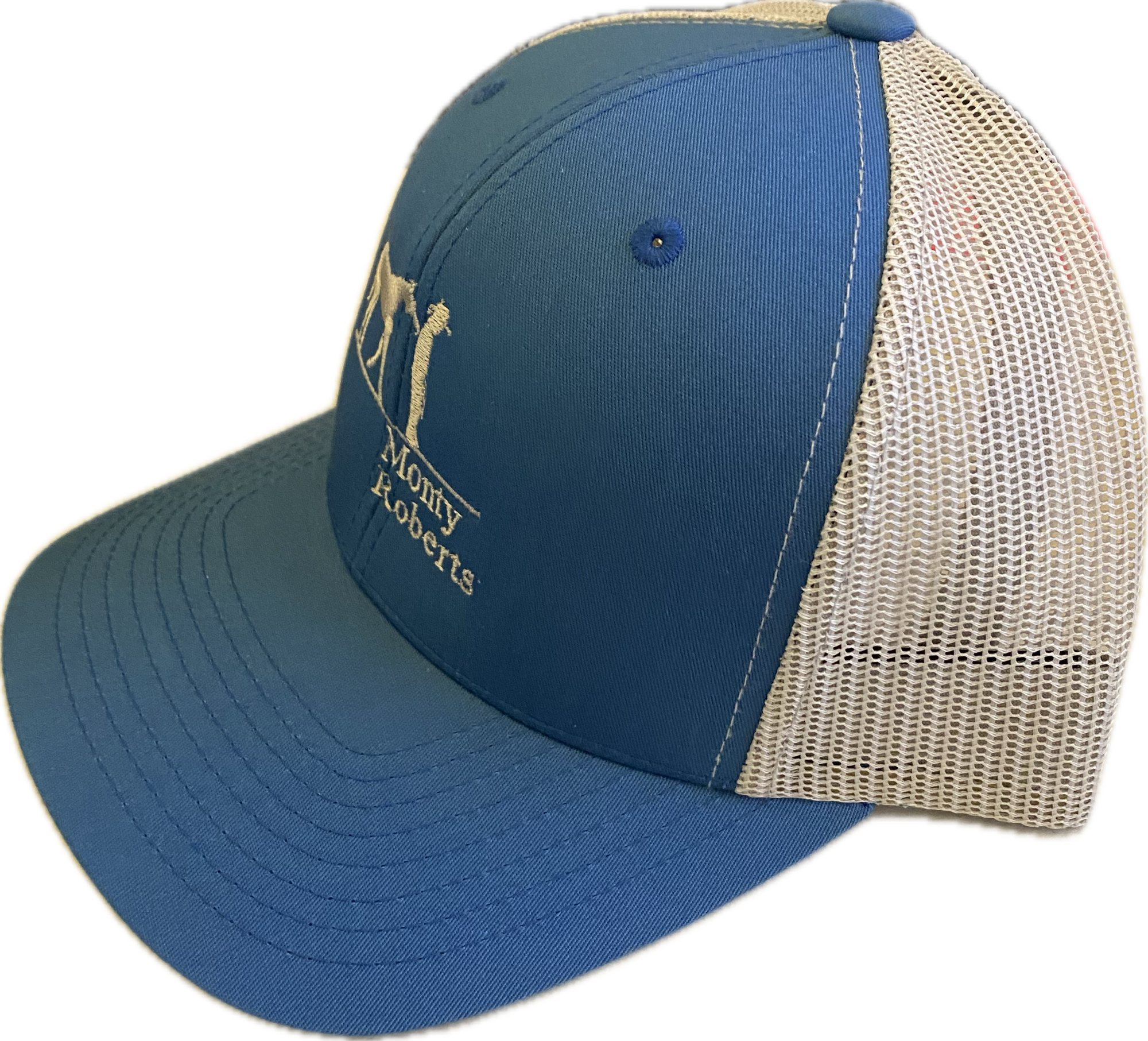 CALM BLUE MATTE CAP WITH SILVER MONTY ROBERTS LOGO