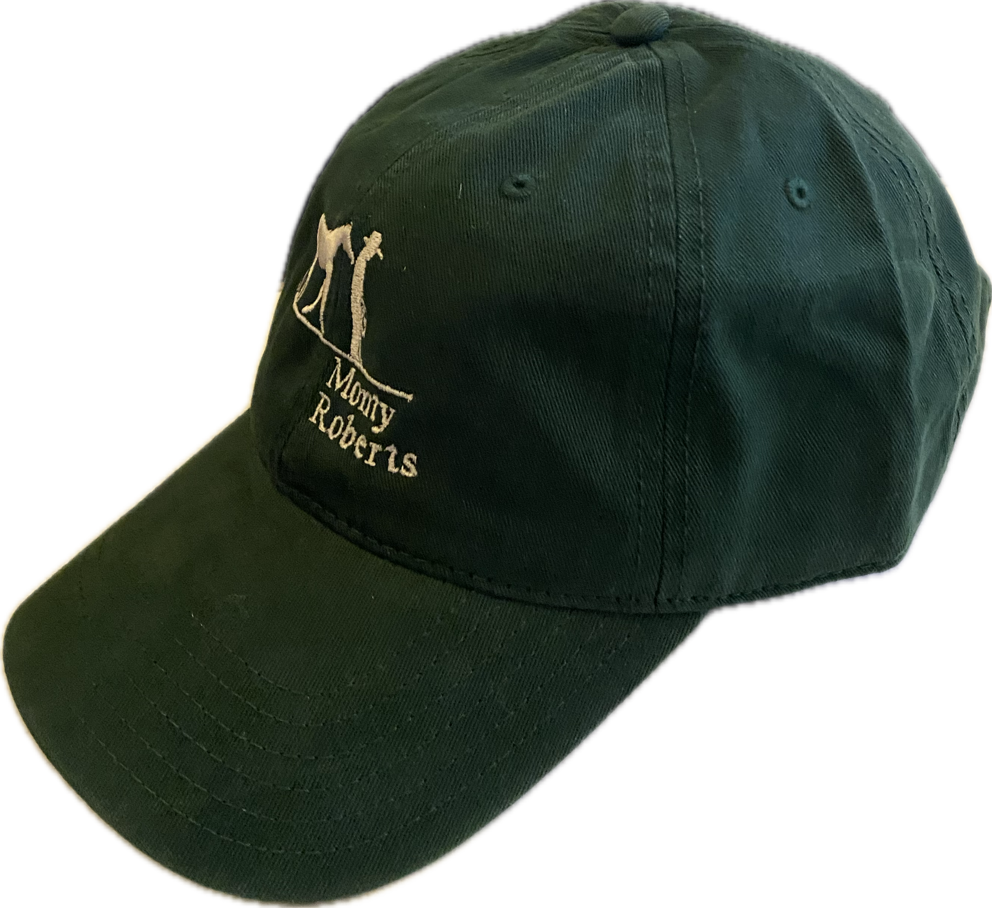 HUNTER GREEN MATTE CAP WITH SILVER MONTY ROBERTS LOGO