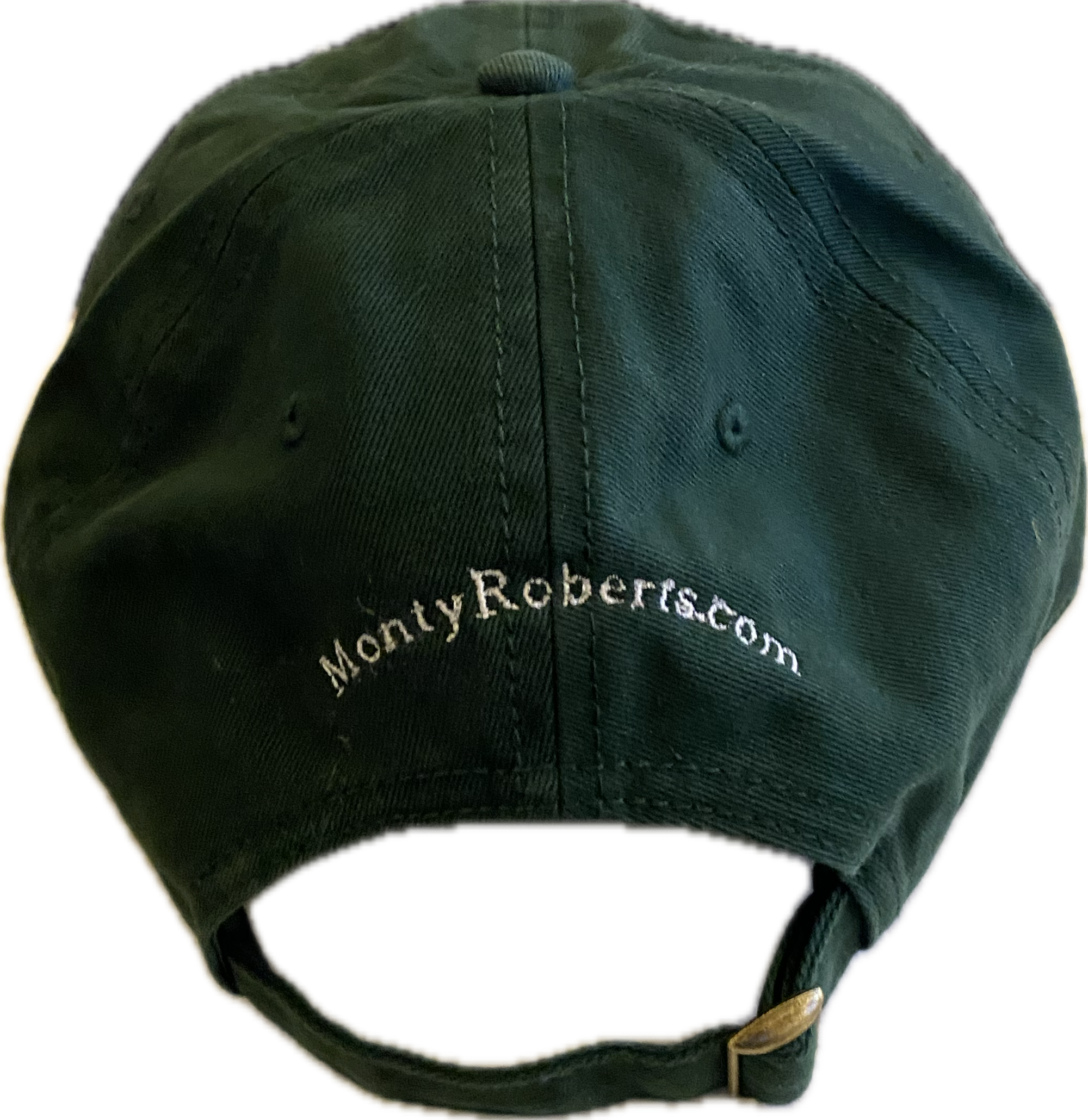 HUNTER GREEN MATTE CAP WITH SILVER MONTY ROBERTS LOGO