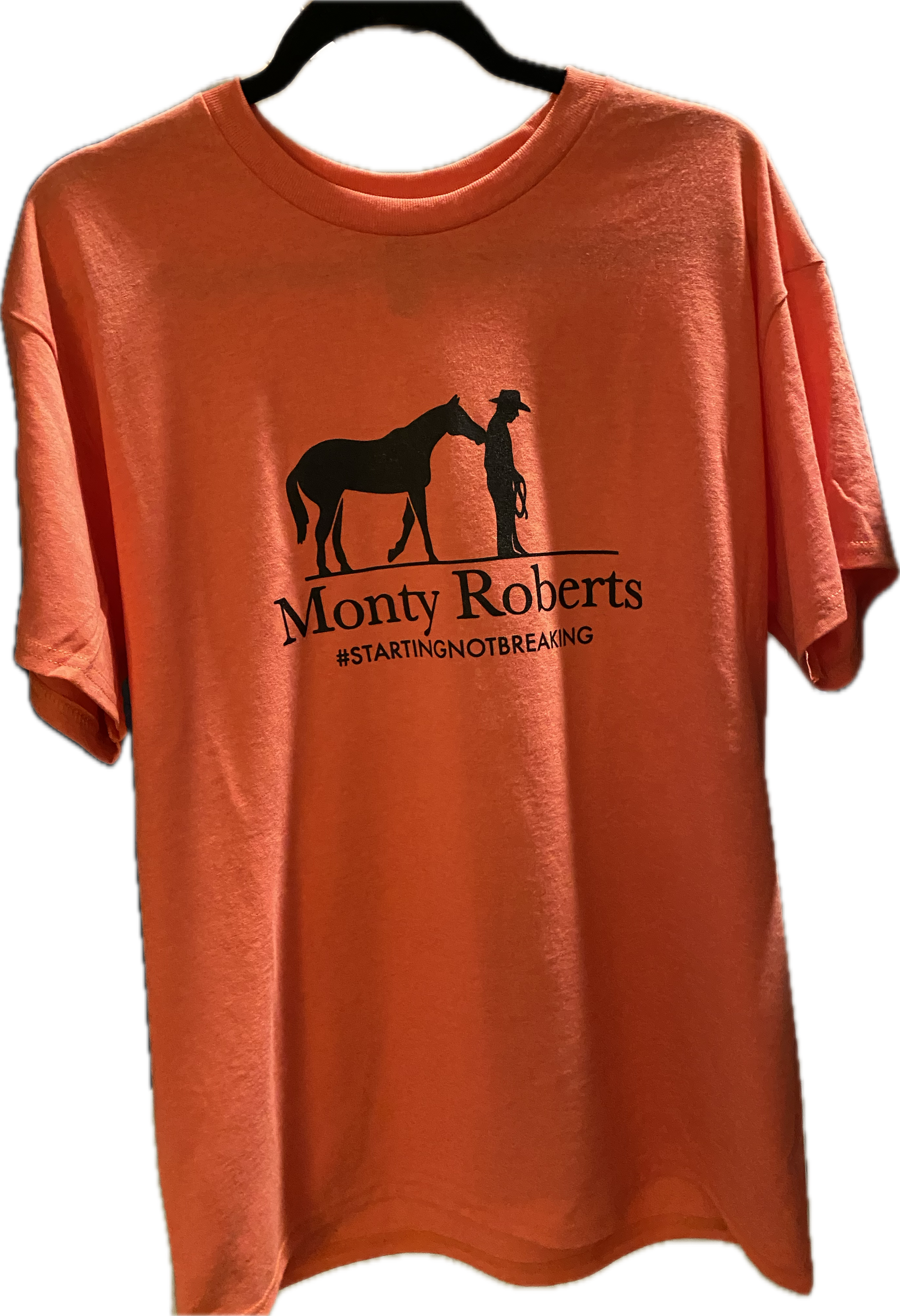 PINK TEE SHIRT WITH MONTY ROBERTS LOGO (BLACK)
