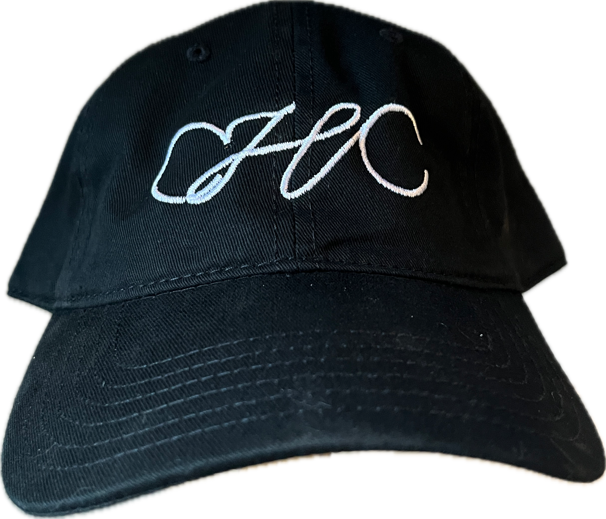 BLACK MATTE CAP WITH SILVER CALIFORNIA HORSE CENTER (CHC) LOGO