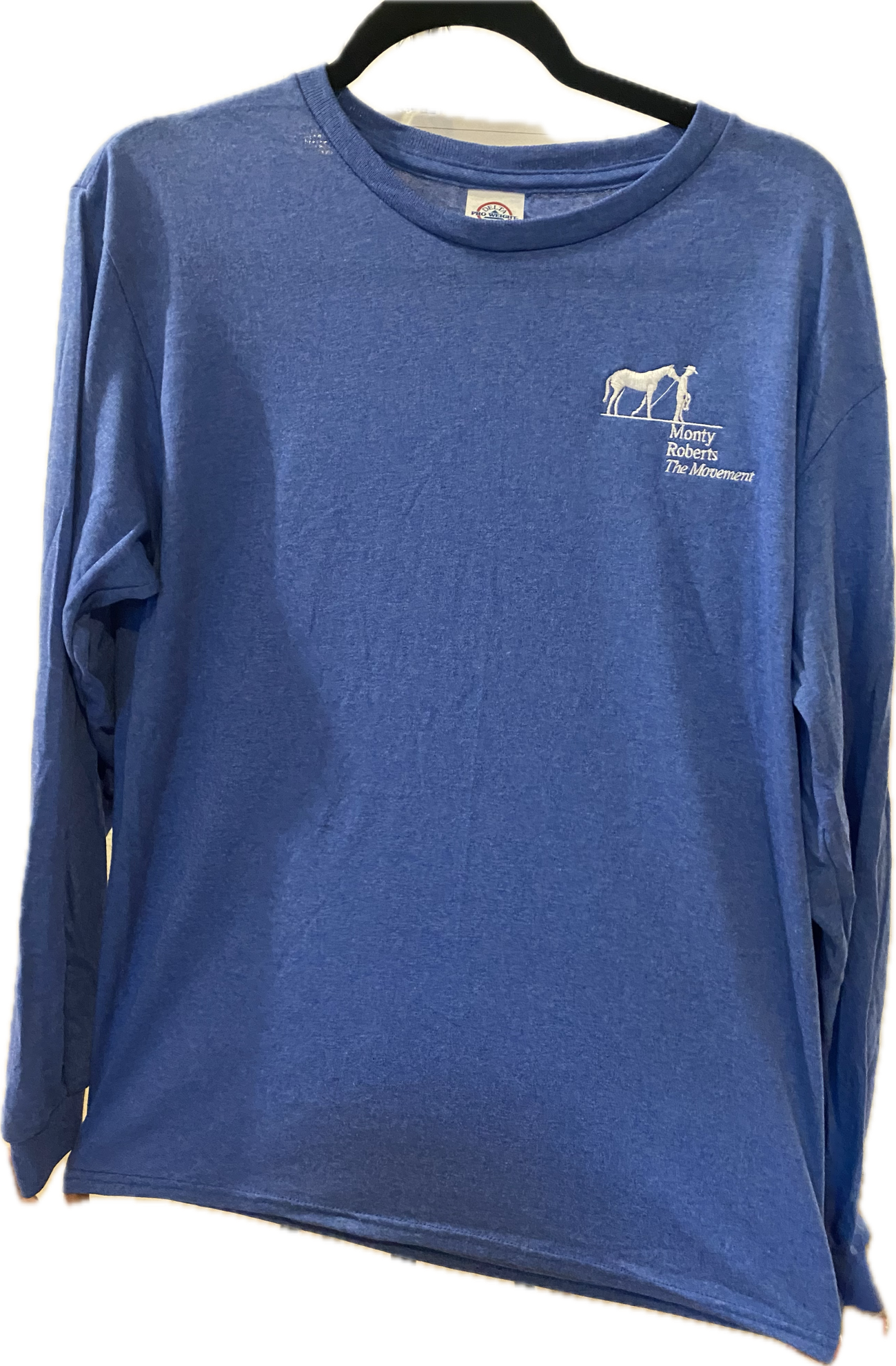 ROYAL HEATHER LONG SLEEVE TEE SHIRT WITH MONTY ROBERTS LOGO (WHITE)